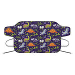 Cute Dino Halloween Pattern Print Car Windshield Snow Cover