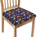 Cute Dino Halloween Pattern Print Chair Cushion Cover