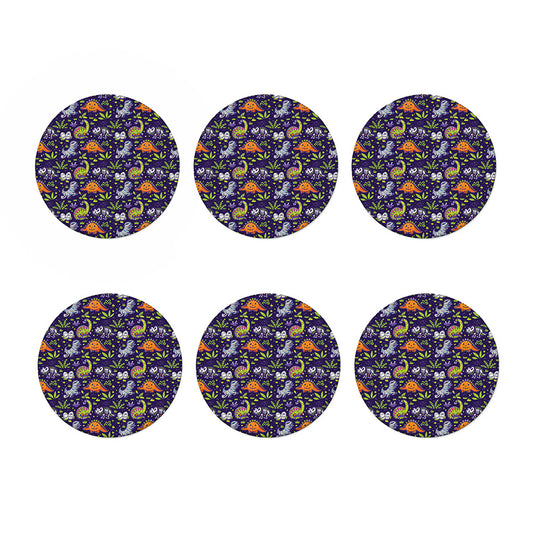 Cute Dino Halloween Pattern Print Coaster Set