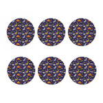 Cute Dino Halloween Pattern Print Coaster Set