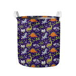 Cute Dino Halloween Pattern Print Collapsible Laundry Basket