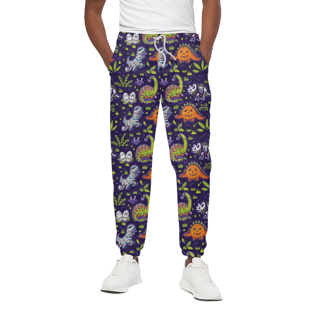 Cute Dino Halloween Pattern Print Cotton Pants