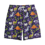Cute Dino Halloween Pattern Print Cotton Shorts