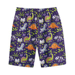 Cute Dino Halloween Pattern Print Cotton Shorts