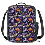 Cute Dino Halloween Pattern Print Crossbody Lunch Bag