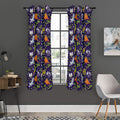 Cute Dino Halloween Pattern Print Grommet Curtain Panels