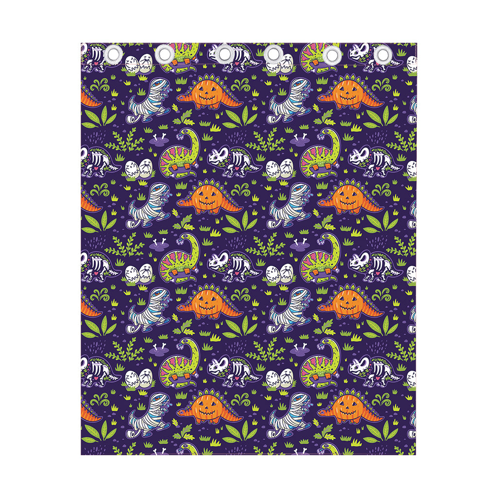 Cute Dino Halloween Pattern Print Curtain