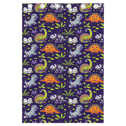 Cute Dino Halloween Pattern Print Curtain