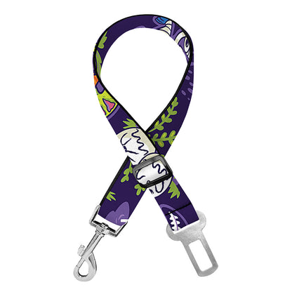 Cute Dino Halloween Pattern Print Dog Seat Belt