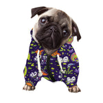 Cute Dino Halloween Pattern Print Dog Zip Up Hoodie