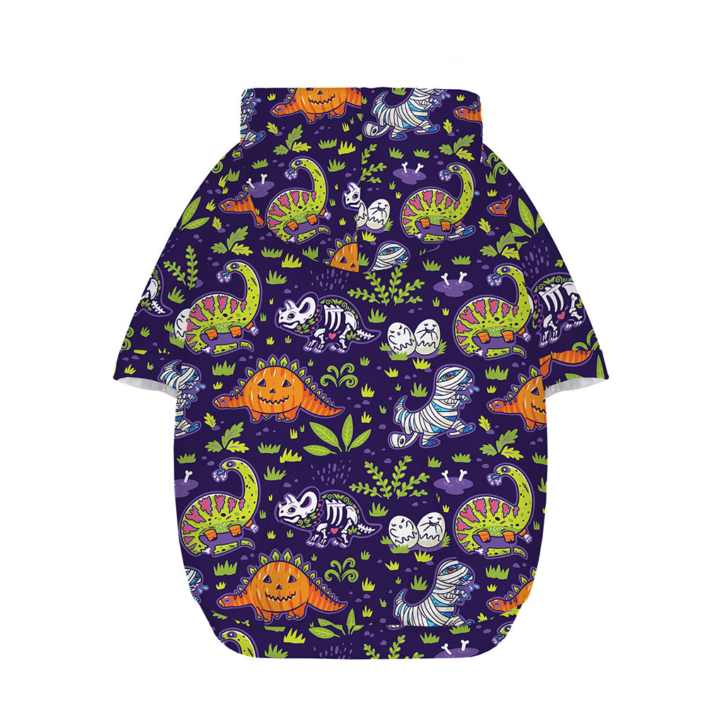 Cute Dino Halloween Pattern Print Dog Zip Up Hoodie