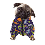 Cute Dino Halloween Pattern Print Dog Zip Up Jacket