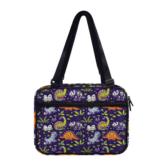Cute Dino Halloween Pattern Print Double Strap Bible Bag