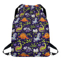Cute Dino Halloween Pattern Print Drawstring Backpack
