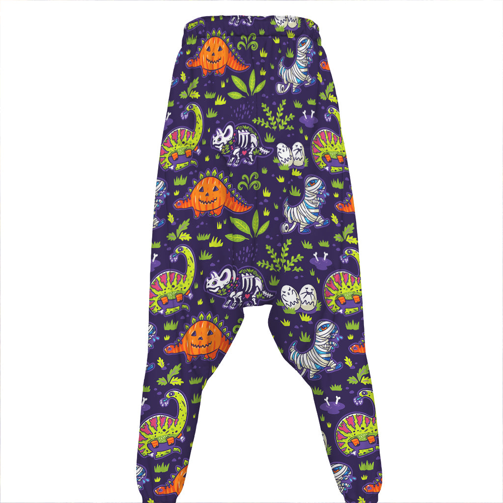 Cute Dino Halloween Pattern Print Hammer Pants