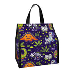 Cute Dino Halloween Pattern Print Insulated Lunch Tote