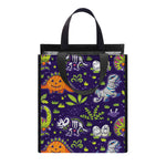Cute Dino Halloween Pattern Print Insulated Lunch Tote