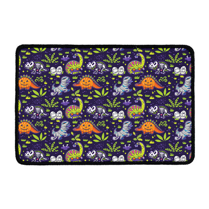 Cute Dino Halloween Pattern Print Kitchen Mat