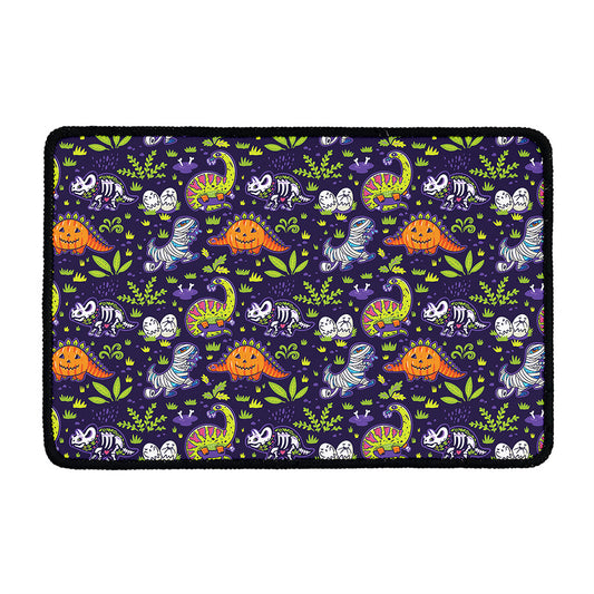 Cute Dino Halloween Pattern Print Kitchen Mat