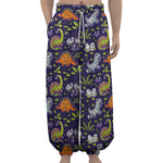 Cute Dino Halloween Pattern Print Lantern Pants