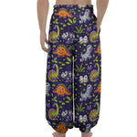Cute Dino Halloween Pattern Print Lantern Pants