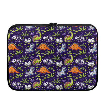 Cute Dino Halloween Pattern Print Laptop Sleeve