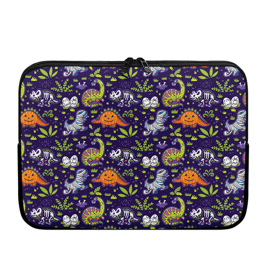 Cute Dino Halloween Pattern Print Laptop Sleeve