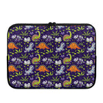 Cute Dino Halloween Pattern Print Laptop Sleeve