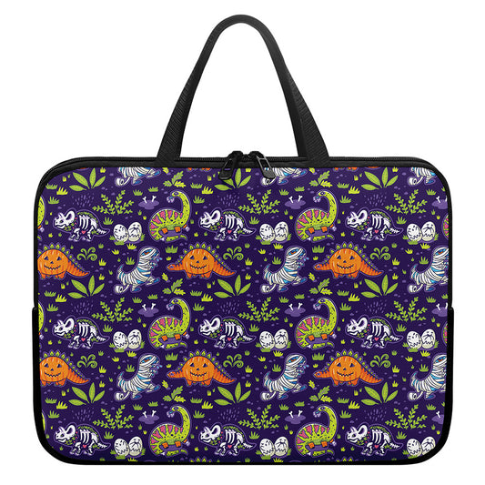 Cute Dino Halloween Pattern Print Laptop Sleeve With Handle