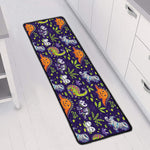 Cute Dino Halloween Pattern Print Long Kitchen Mat