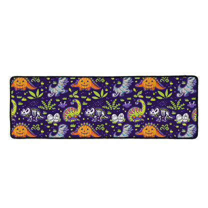 Cute Dino Halloween Pattern Print Long Kitchen Mat