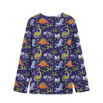 Cute Dino Halloween Pattern Print Long Sleeve Short Coat