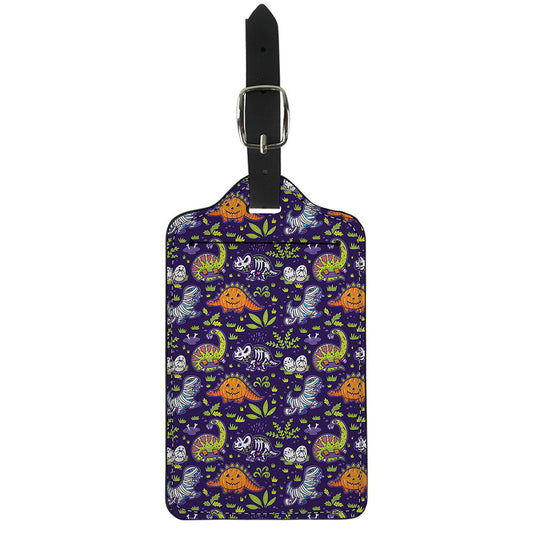 Cute Dino Halloween Pattern Print Luggage Tag