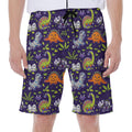 Cute Dino Halloween Pattern Print Men's Beach Shorts
