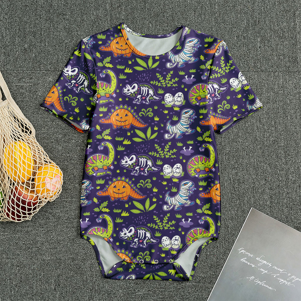 Cute Dino Halloween Pattern Print Men's Bodysuit