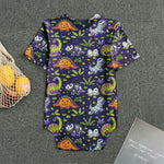 Cute Dino Halloween Pattern Print Men's Bodysuit