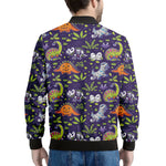 Cute Dino Halloween Pattern Print Men's Bomber Jacket