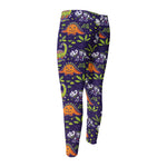 Cute Dino Halloween Pattern Print Men's Compression Pants