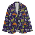 Cute Dino Halloween Pattern Print Men's Cotton Blazer
