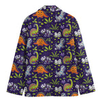 Cute Dino Halloween Pattern Print Men's Cotton Blazer