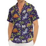 Cute Dino Halloween Pattern Print Men's Deep V-Neck Shirt