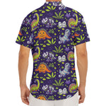 Cute Dino Halloween Pattern Print Men's Deep V-Neck Shirt
