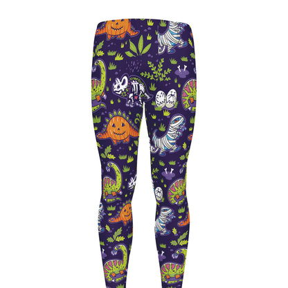 Cute Dino Halloween Pattern Print Men's leggings