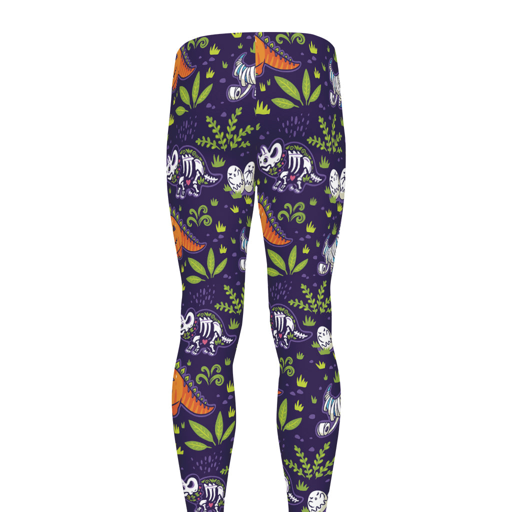 Cute Dino Halloween Pattern Print Men's leggings