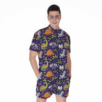 Cute Dino Halloween Pattern Print Men's Rompers