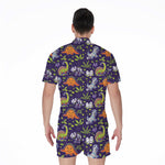 Cute Dino Halloween Pattern Print Men's Rompers