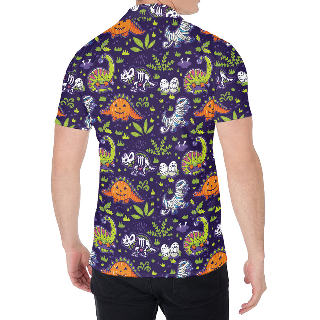 Cute Dino Halloween Pattern Print Men's Shirt