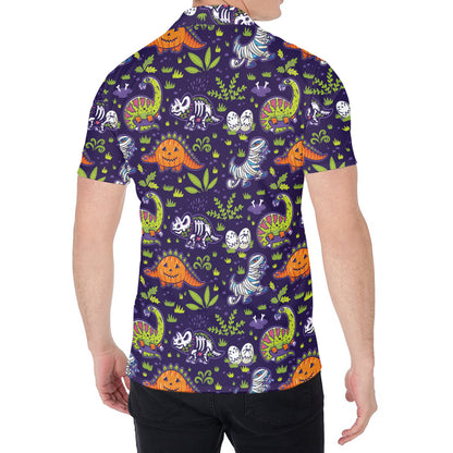 Cute Dino Halloween Pattern Print Men's Shirt