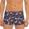 Cute Dino Halloween Pattern Print Men's Short Boxer Briefs
