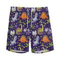 Cute Dino Halloween Pattern Print Men's Athletic Shorts
